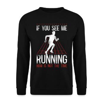 Running Runner Half Marathon - Unisex Sweatshirt - black - Front - Alina (178cm) & Michal (187cm)