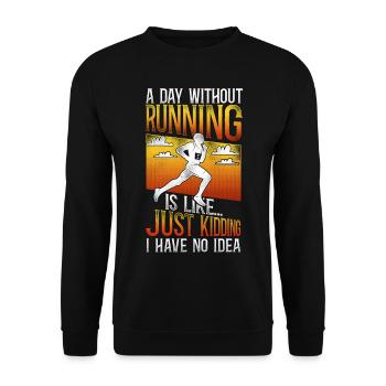 Running Runner Half Marathon - Unisex Pullover - Schwarz - Vorne - Alina (178cm) & Michal (187cm)