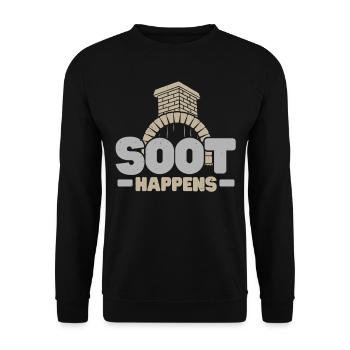 Soot comes in front of chimney sweep Chimney whisper - Unisex Sweatshirt - black - Front - Alina (178cm) & Michal (187cm)