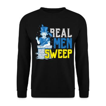 Real men sweep chimney sweep chimney flat - Unisex Sweatshirt - black - Front - Alina (178cm) & Michal (187cm)
