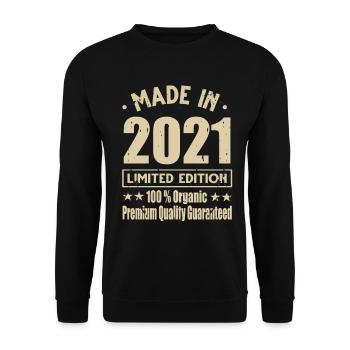 Fabriqué en 2021 Vintage Retro Limited Edition - Sweat-shirt Unisexe - noir - Devant - Alina (178cm) & Michal (187cm)