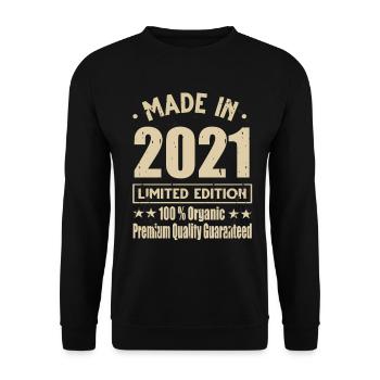 Fabriqué en 2021 Vintage Retro Limited Edition - Sweat-shirt Unisexe - noir - Devant - Alina (178cm) & Michal (187cm)