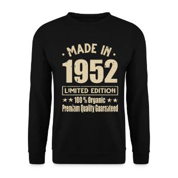 Made in 1952 Vintage Retro Limited Edition - Unisex Sweatshirt - black - Front - Alina (178cm) & Michal (187cm)