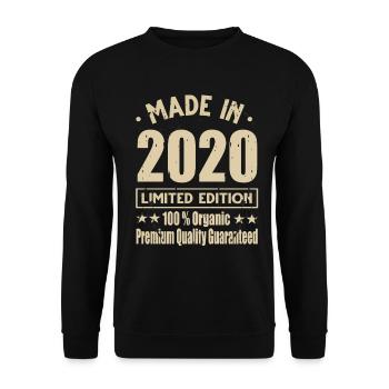 Fabriqué en 2020 Vintage Retro Limited Edition - Sweat-shirt Unisexe - noir - Devant - Alina (178cm) & Michal (187cm)