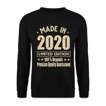 Fabriqué en 2020 Vintage Retro Limited Edition - Sweat-shirt Unisexe - noir - Devant - Alina (178cm) & Michal (187cm)