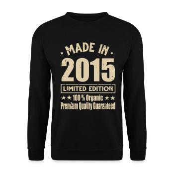 Made in 2015 Vintage Retro Limited Edition - Unisex Pullover - Schwarz - Vorne - Alina (178cm) & Michal (187cm)