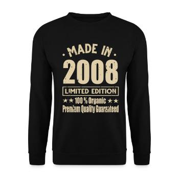 Made in 2008 Vintage Retro Limited Edition - Unisex Sweatshirt - black - Front - Alina (178cm) & Michal (187cm)