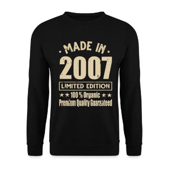 Made in 2007 Vintage Retro Limited Edition - Unisex Sweatshirt - black - Front - Alina (178cm) & Michal (187cm)