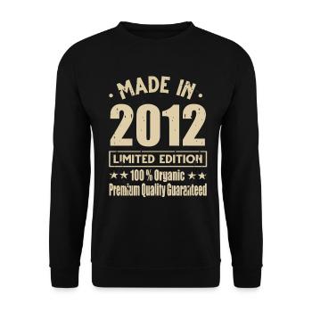 Made in 2012 Vintage Retro Limited Edition - Unisex Pullover - Schwarz - Vorne - Alina (178cm) & Michal (187cm)
