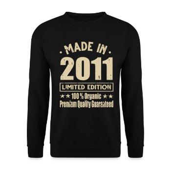 Made in 2011 Vintage Retro Limited Edition - Unisex Pullover - Schwarz - Vorne - Alina (178cm) & Michal (187cm)