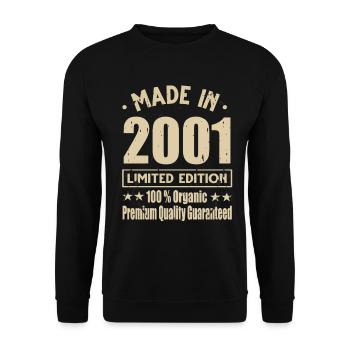 Fabriqué en 2001 Vintage Retro Limited Edition - Sweat-shirt Unisexe - noir - Devant - Alina (178cm) & Michal (187cm)
