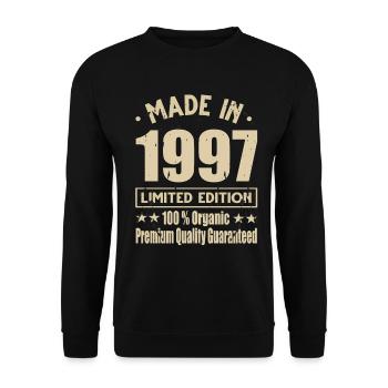 Made in 1997 Vintage Retro Limited Edition - Unisex Sweatshirt - black - Front - Alina (178cm) & Michal (187cm)