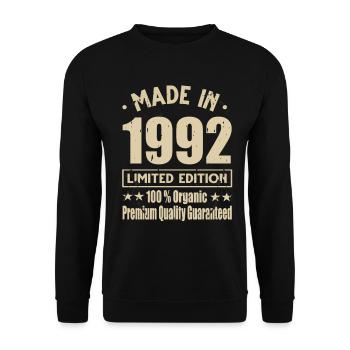 Fabriqué en 1992 Vintage Retro Limited Edition - Sweat-shirt Unisexe - noir - Devant - Alina (178cm) & Michal (187cm)