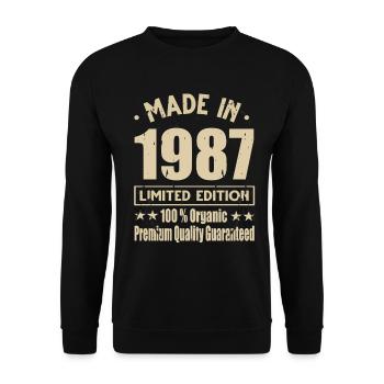 Fabriqué en 1987 Vintage Retro Limited Edition - Sweat-shirt Unisexe - noir - Devant - Alina (178cm) & Michal (187cm)