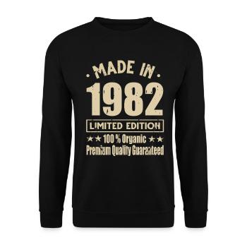 Fabriqué en 1982 Vintage Retro Limited Edition - Sweat-shirt Unisexe - noir - Devant - Alina (178cm) & Michal (187cm)