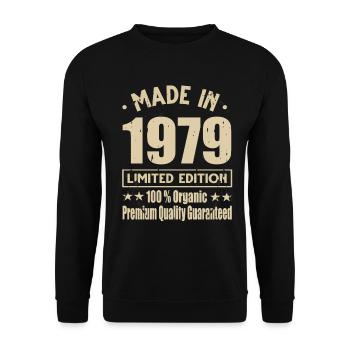 Made in 1979 Vintage Retro Limited Edition - Unisex Pullover - Schwarz - Vorne - Alina (178cm) & Michal (187cm)