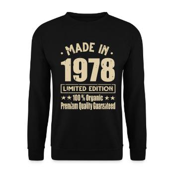 Fabriqué en 1978 Vintage Retro Limited Edition - Sweat-shirt Unisexe - noir - Devant - Alina (178cm) & Michal (187cm)