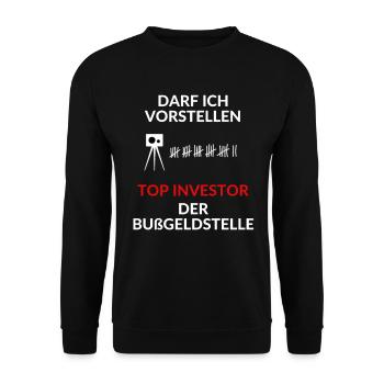 Offizieller Sponsor der Bußgeldstelle - Mechaniker - Unisex Pullover - Schwarz - Vorne - Alina (178cm) & Michal (187cm)