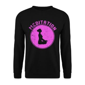 Meditation - Unisex Pullover - Schwarz - Vorne - Alina (178cm) & Michal (187cm)