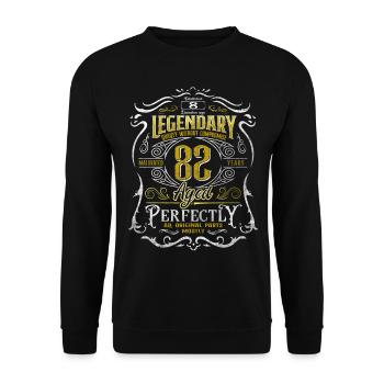 Legendary 82 Year Old Aged Perfectly 82nd Birthday - Unisex Sweatshirt - black - Front - Alina (178cm) & Michal (187cm)