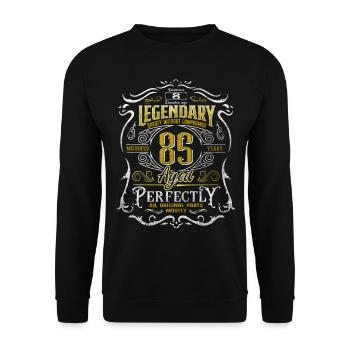 Légendaire 85 ans vieilli parfaitement 85e anniversaire - Sweat-shirt Unisexe - noir - Devant - Alina (178cm) & Michal (187cm)