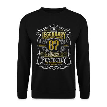 Legendary 87 Year Old Aged Perfectly 87th Birthday - Unisex Sweatshirt - black - Front - Alina (178cm) & Michal (187cm)