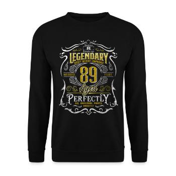 Legendary 89 Year Old Aged Perfectly 89th Birthday - Unisex Sweatshirt - black - Front - Alina (178cm) & Michal (187cm)