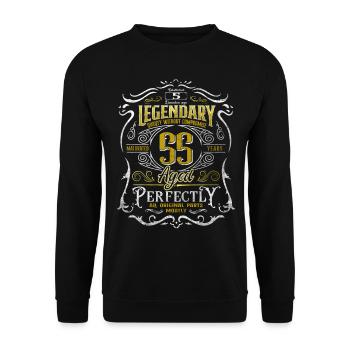 Legendary 55 Year Old Aged Perfectly 55th Birthday - Unisex Sweatshirt - black - Front - Alina (178cm) & Michal (187cm)