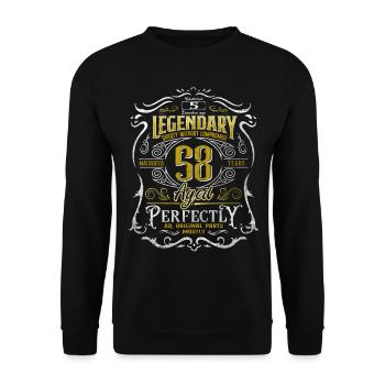 Legendary 58 Year Old Aged Perfectly 58th Birthday - Unisex Sweatshirt - black - Front - Alina (178cm) & Michal (187cm)