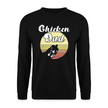 Cheeky Chicken Sunset Chicken Papa Cadeau - Sweat-shirt Unisexe - noir - Devant - Alina (178cm) & Michal (187cm)