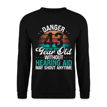 43 Idée d’anniversaire L’humour peut crier drôle 43 ans - Sweat-shirt Unisexe - noir - Devant - Alina (178cm) & Michal (187cm)