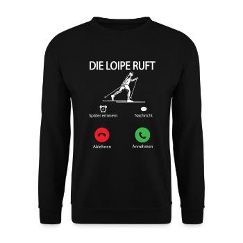 Langläufer Biathlon Skilangläufer - Unisex Pullover - Schwarz - Vorne - Alina (178cm) & Michal (187cm)