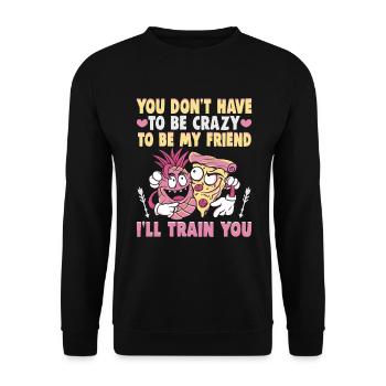 Cadeau d’amitié pour bon ami - Sweat-shirt Unisexe - noir - Devant - Alina (178cm) & Michal (187cm)