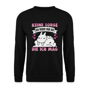 Freundschafts Geschenk für guten Freund - Unisex Pullover - Schwarz - Vorne - Alina (178cm) & Michal (187cm)