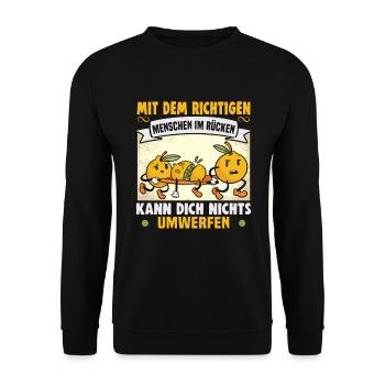 Freundschafts Geschenk für guten Freund - Unisex Pullover - Schwarz - Vorne - Alina (178cm) & Michal (187cm)