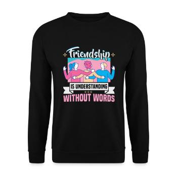 Friendship gift for good friend - Unisex Sweatshirt - black - Front - Alina (178cm) & Michal (187cm)