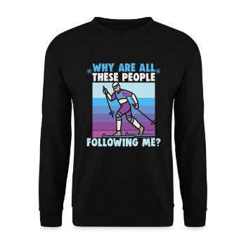 Cross-country biathlon cross-country skiers - Unisex Sweatshirt - black - Front - Alina (178cm) & Michal (187cm)