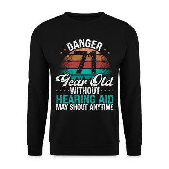 71 Idée d’anniversaire L’humour peut crier drôle 71 ans - Sweat-shirt Unisexe - noir - Devant - Alina (178cm) & Michal (187cm)