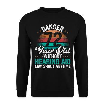 72 Idée d’anniversaire L’humour peut crier drôle 72 ans - Sweat-shirt Unisexe - noir - Devant - Alina (178cm) & Michal (187cm)