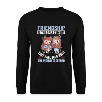 Friendship gift for good friend - Unisex Sweatshirt - black - Front - Alina (178cm) & Michal (187cm)