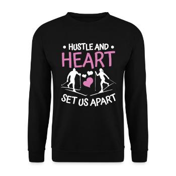 Cross-country biathlon cross-country skiers - Unisex Sweatshirt - black - Front - Alina (178cm) & Michal (187cm)