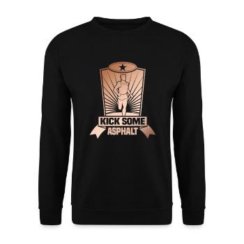 Running Marathon Runner Running - Unisex Sweatshirt - black - Front - Alina (178cm) & Michal (187cm)