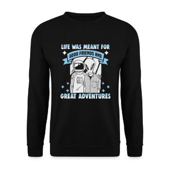Friendship gift for good friend - Unisex Sweatshirt - black - Front - Alina (178cm) & Michal (187cm)