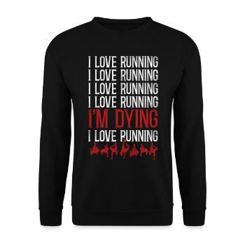 Running Runner Half Marathon - Unisex Pullover - Schwarz - Vorne - Alina (178cm) & Michal (187cm)