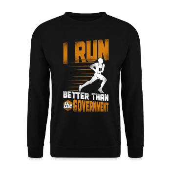 Running Runner Half Marathon - Unisex Sweatshirt - black - Front - Alina (178cm) & Michal (187cm)