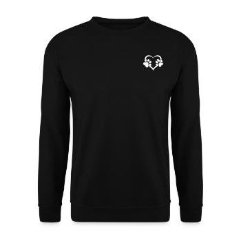 Chien et cœur de chat Amoureux des chiens Amoureux des chats - Sweat-shirt Unisexe - noir - Devant - Alina (178cm) & Michal (187cm)