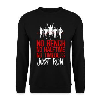 Running Runner Half Marathon - Unisex Pullover - Schwarz - Vorne - Alina (178cm) & Michal (187cm)