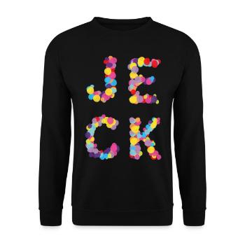 Jeck Jecken Karnevalist Fasching Karneval - Unisex Pullover - Schwarz - Vorne - Alina (178cm) & Michal (187cm)