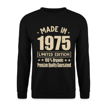 Made in 1975 Vintage Retro Limited Edition - Unisex Pullover - Schwarz - Vorne - Alina (178cm) & Michal (187cm)