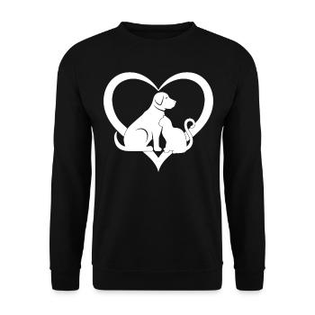 Amoureux des chats et des chiens Amour des chats mignons - Sweat-shirt Unisexe - noir - Devant - Alina (178cm) & Michal (187cm)